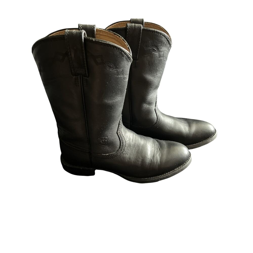 Ariat Womens Black Leather Ankle Western Boots Size 8B Short Roper Boots